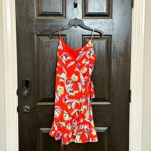 NWT Peach Love Floral Spaghetti Strap Wrap Dress Small